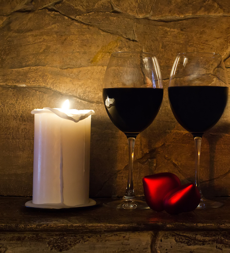 Shutterstock.com/wine and candles