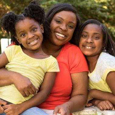 mom daughters happy family girls