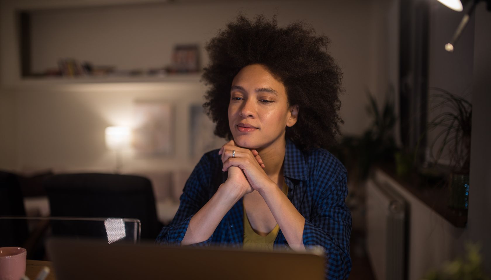 Young woman using laptop