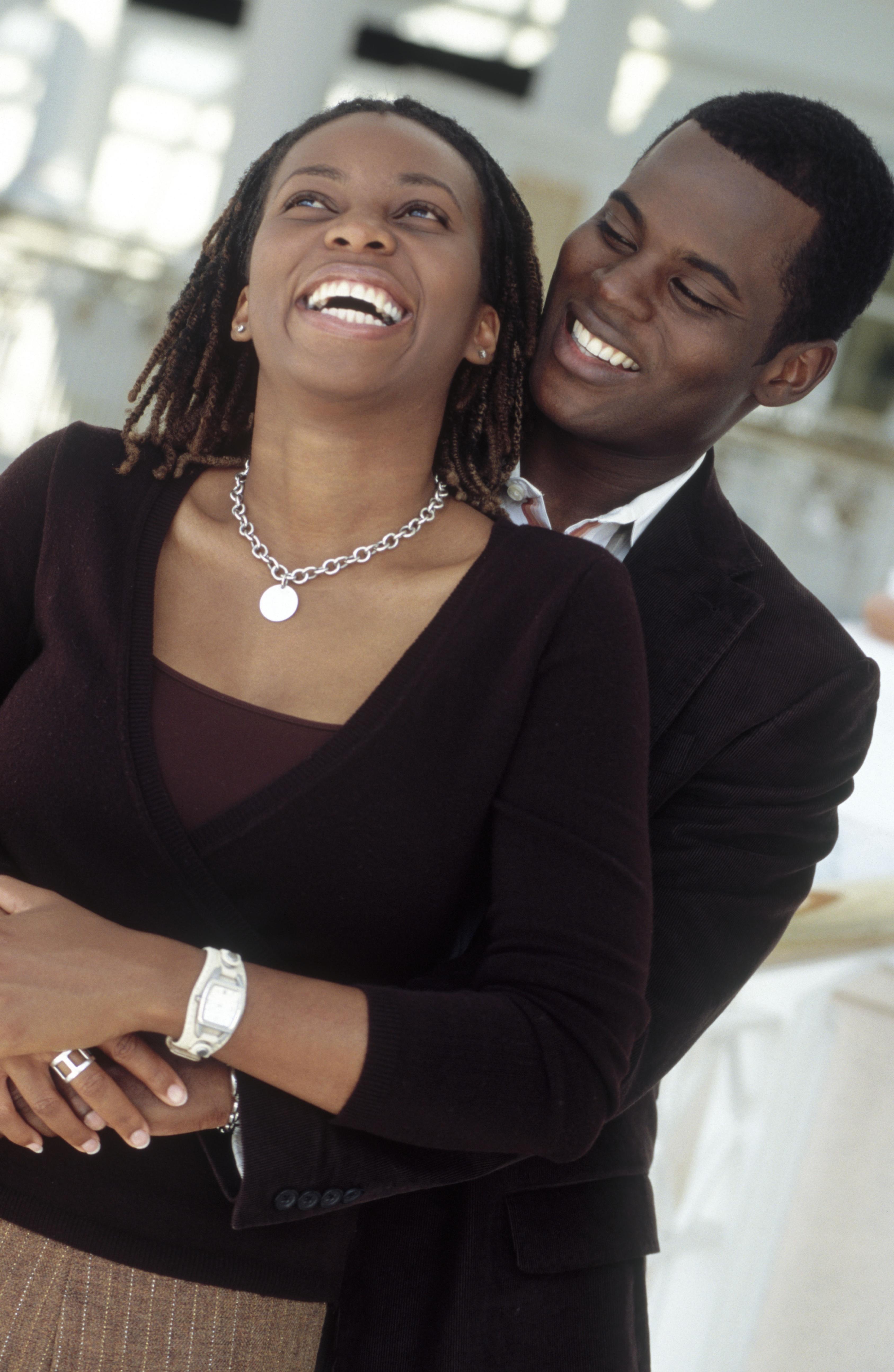 affectionate, smiling couple