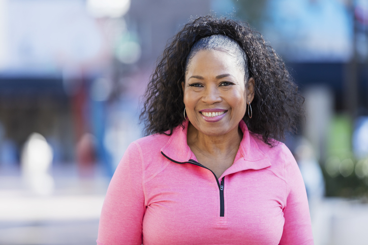 Senior African-American woman outdoors