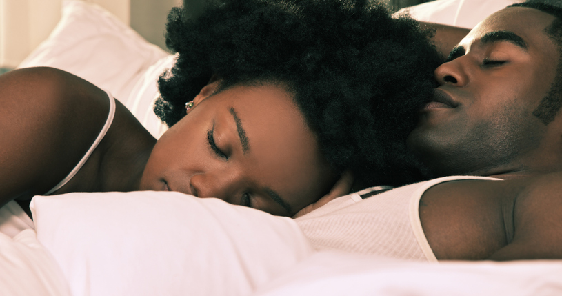 African American Couple in Love and Asleep