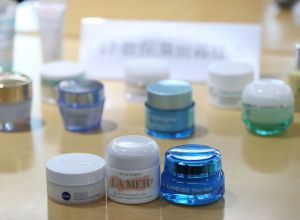 Various face moisturisers displayed at the Consumer Council press conference in North Point. 15NOV16 SCMP/ Xiaomei Chen