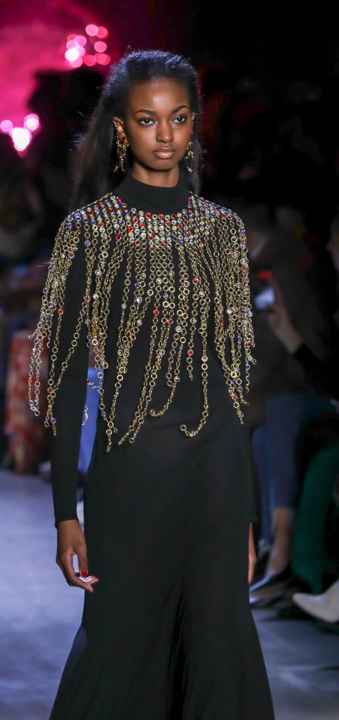 A model walks the runway for the Prabal Gurung Fall/Winter...