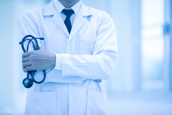 Doctor in uniform at the hospital.