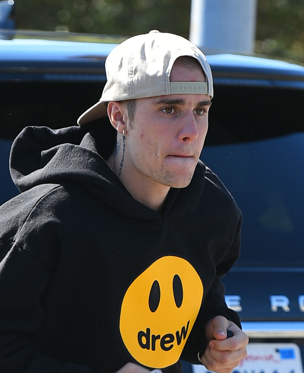 Justin Bieber goes for a run