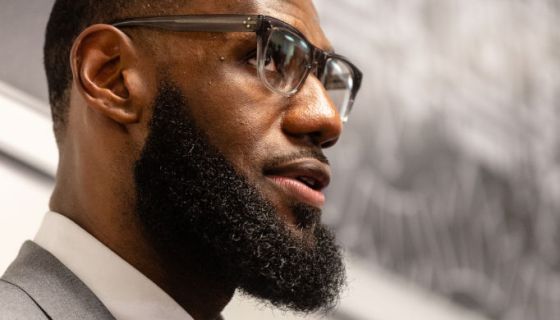 LeBron James speaks at the I Promise School Grand Opening Celebration With LeBron James.