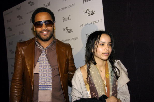 Lenny Kravitz and daughter Zoe attend the New York premiere