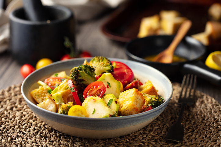 broccoli and walnut panzanella