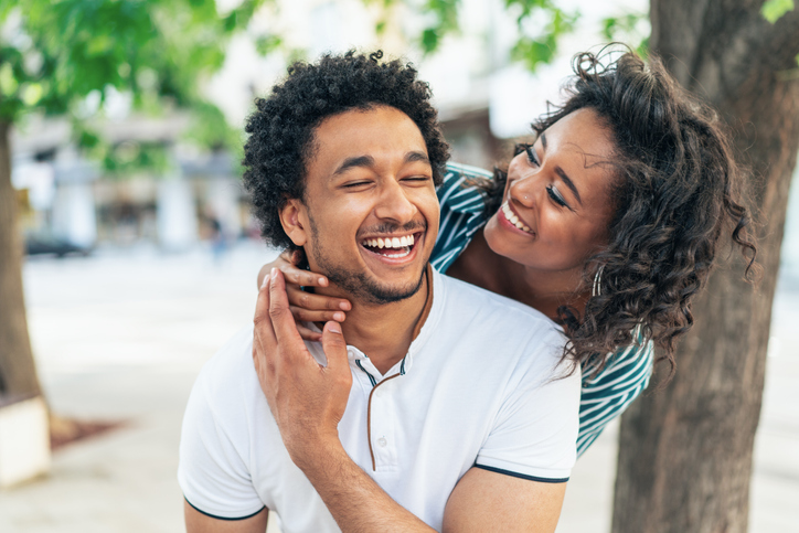 Happy Afro American couple