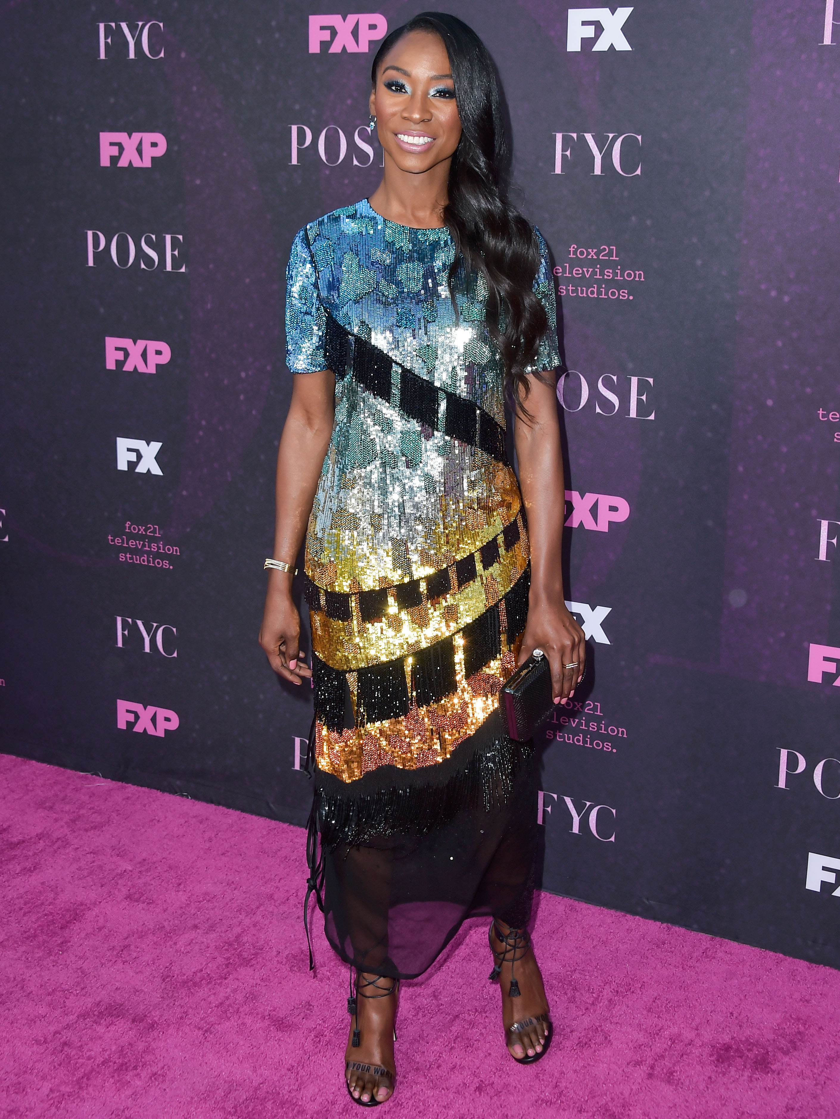 Angelica Ross arrives at the Red Carpet Event For FX's 'Pose' held at the Pacific Design Center on August 9, 2019 in West Hollywood, Los Angeles, California, United States.