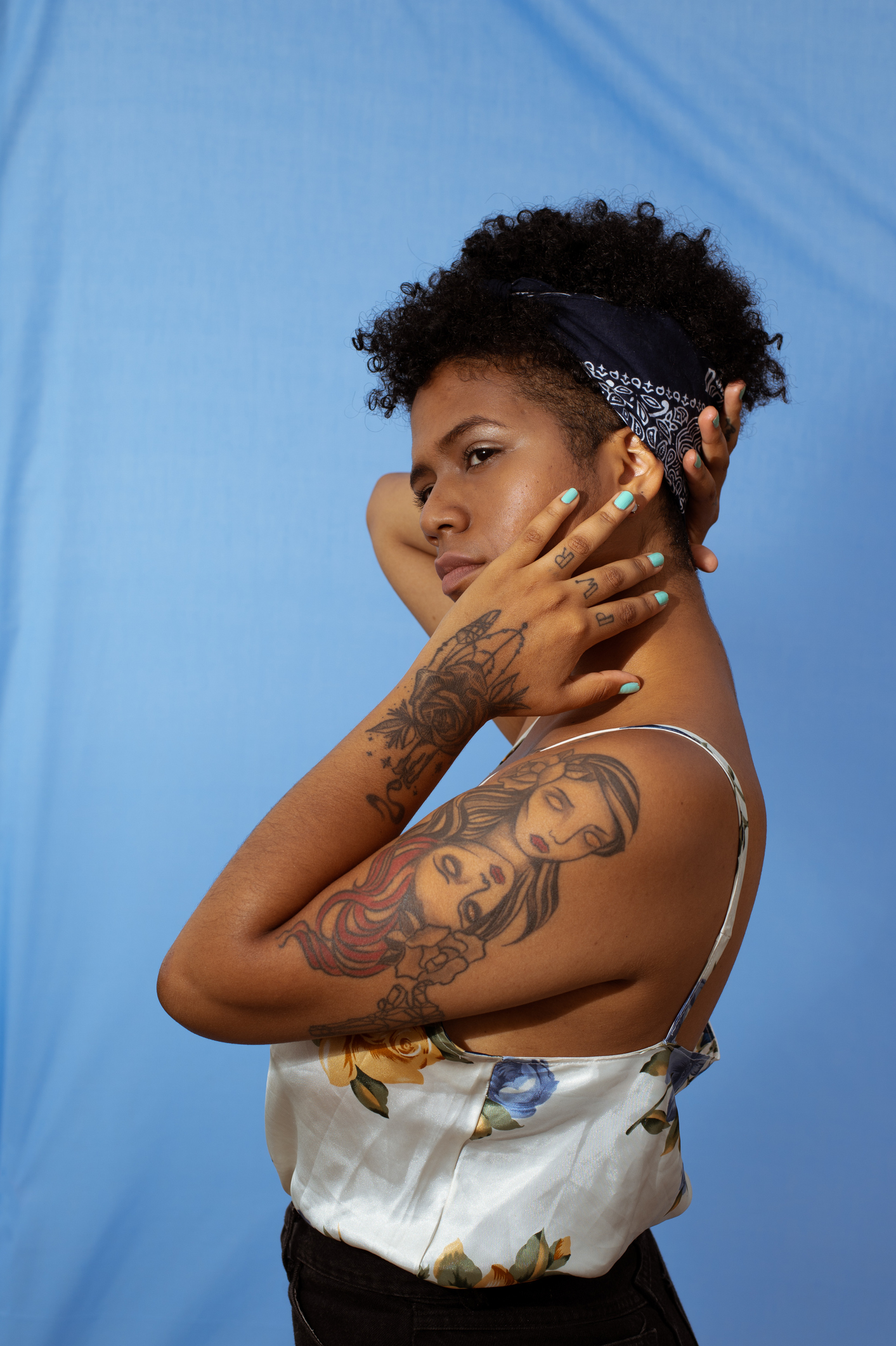 Tattoo black girl afro Black Owned