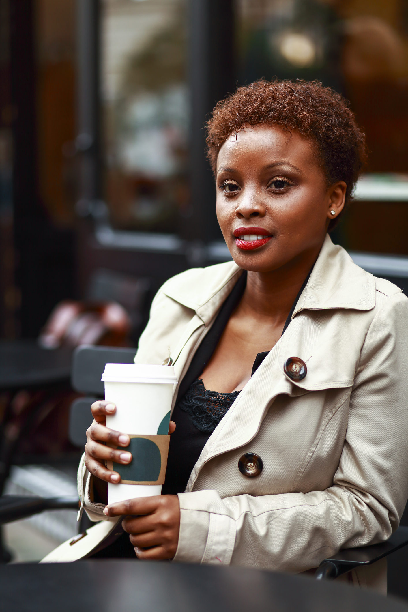 Woman in caffee shop