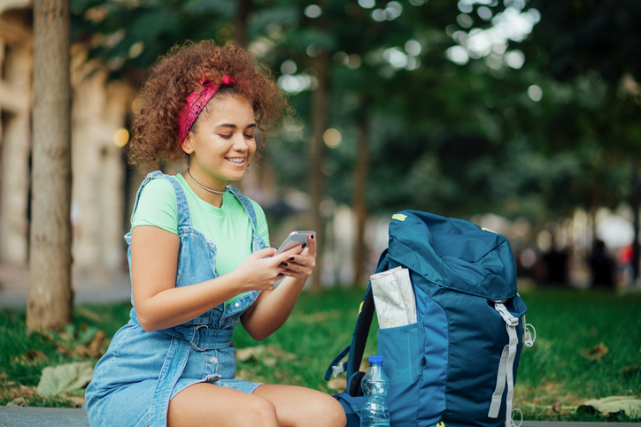 teenager with social media