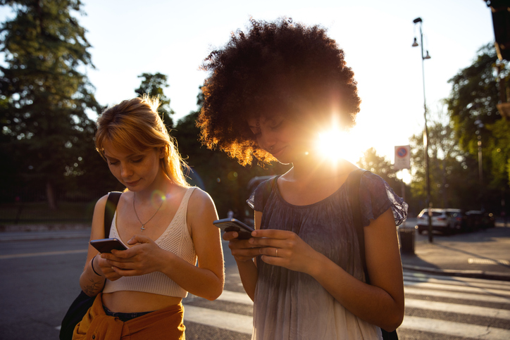 teenager with social media