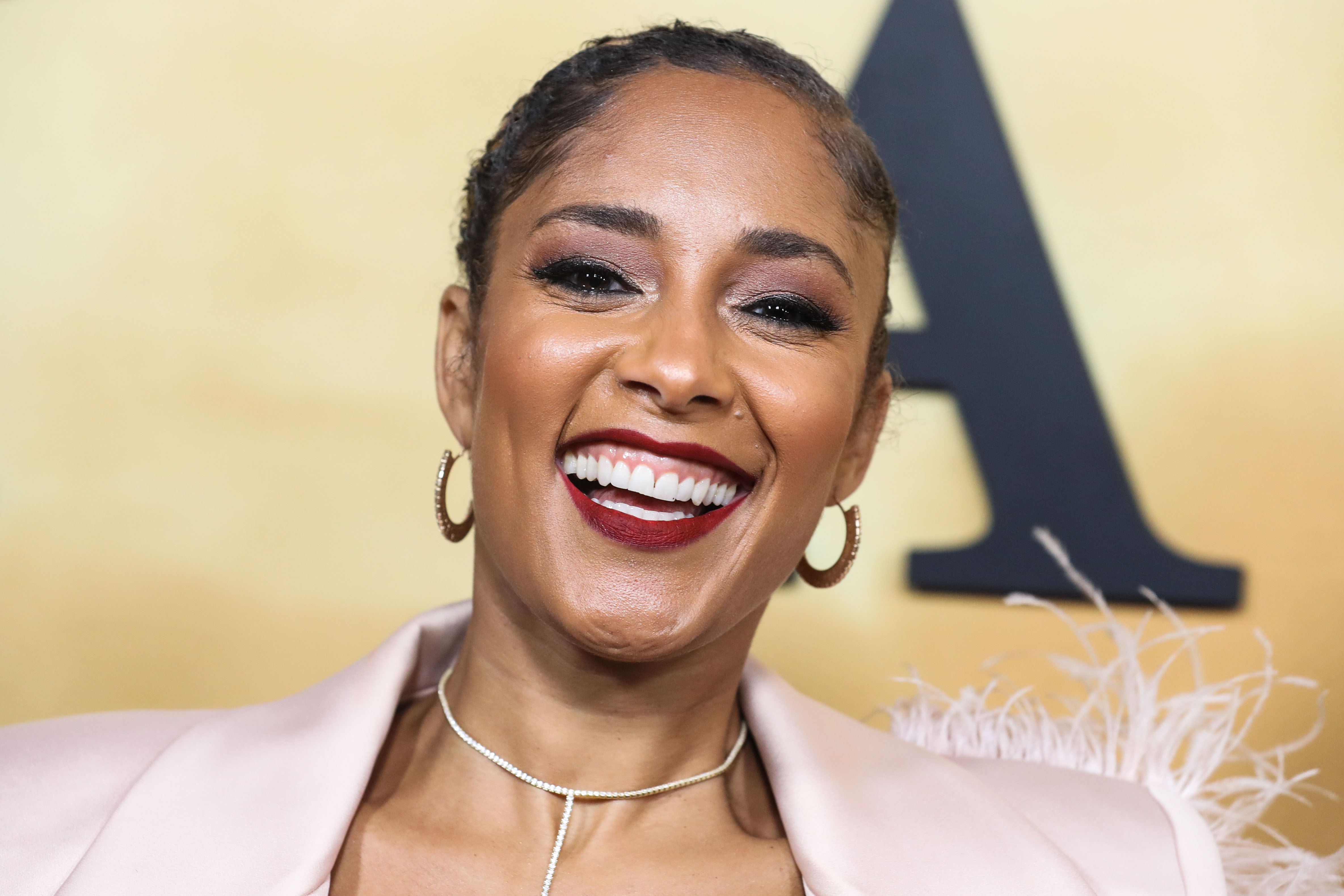 Amanda Seales arrives at the Los Angeles Premiere Of Focus Features' 'Harriet' held at The Orpheum Theatre on October 29, 2019 in Los Angeles, California, United States.