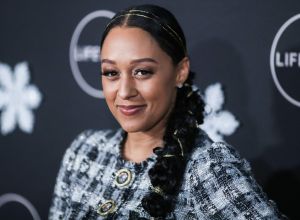 Actress Tia Mowry-Hardrict arrives at the 'It's A Wonderful Lifetime' Holiday Party held at STK Los Angeles at W Los Angeles - West Beverly Hills on October 22, 2019 in Westwood, Los Angeles, California, United States.
