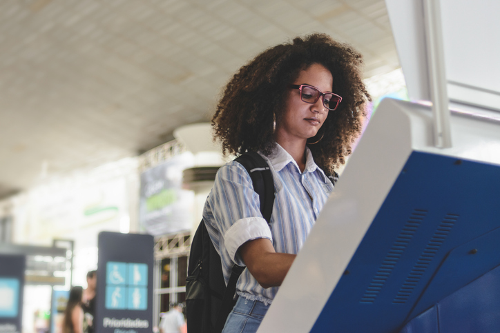 a woman traveling alone