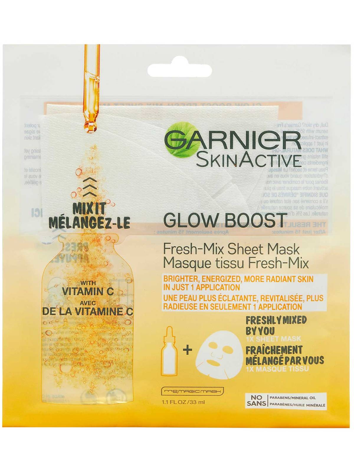 Garnier SkinActive Glow Boost Fresh-Mix Sheet Mask with Vitamin C