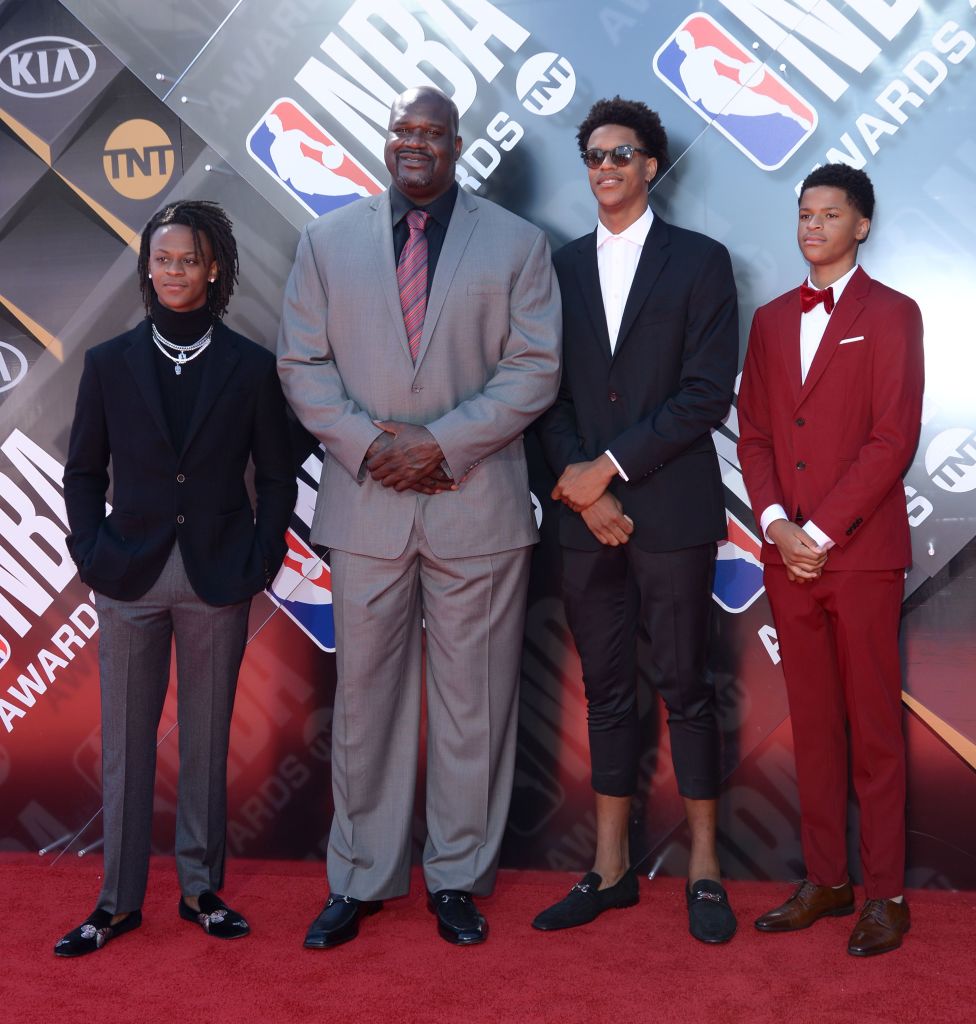 Shareef O'Neal, Shaquille O'Neal, Shaqir O'Neal attend the 2019 NBA Awards  at Barker Hangar on June 24, 2019 in Santa Monica, CA, USA. Photo by Lionel  Hahn/ABACAPRESS.COM Stock Photo - Alamy