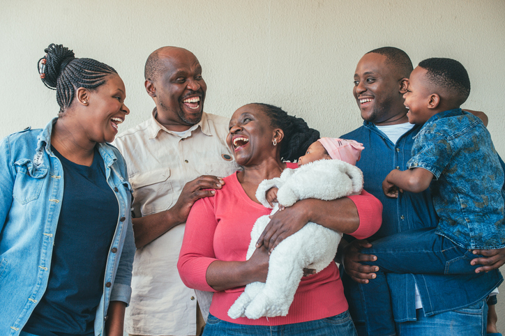 Multi-generational African Family Portrait Candid