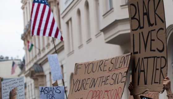Black Lives Matter Protest At U.S. Embassy In Vienna