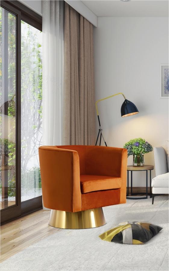 R.LaBranch Designs Velvet Swivel Accent Chair