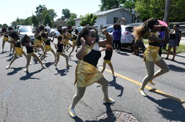 The 2016 Juneteenth Parade begins near Manuel High School in Denver.
