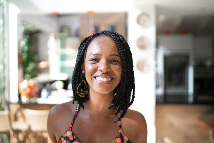 Portrait of a woman at home