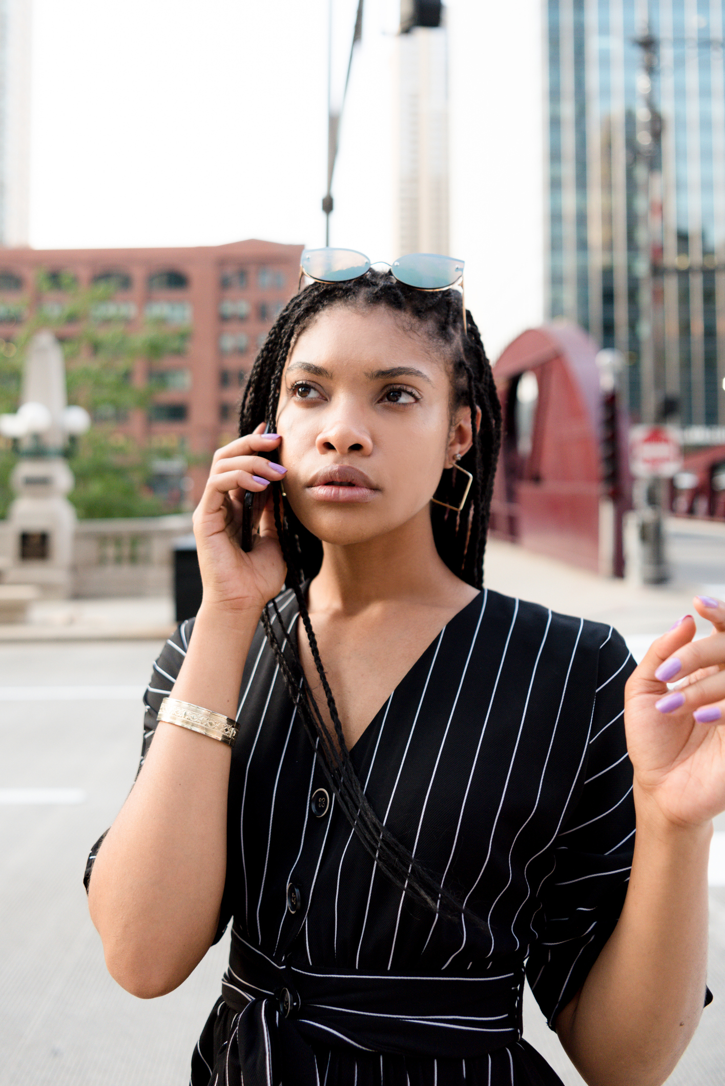 Young beautiful woman on the mobile phone