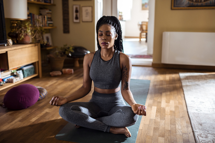 Black Woman During Meditation