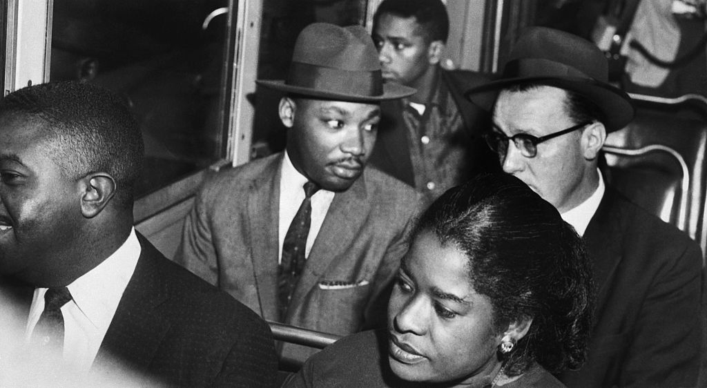 Martin Luther King Riding Montgomery Bus