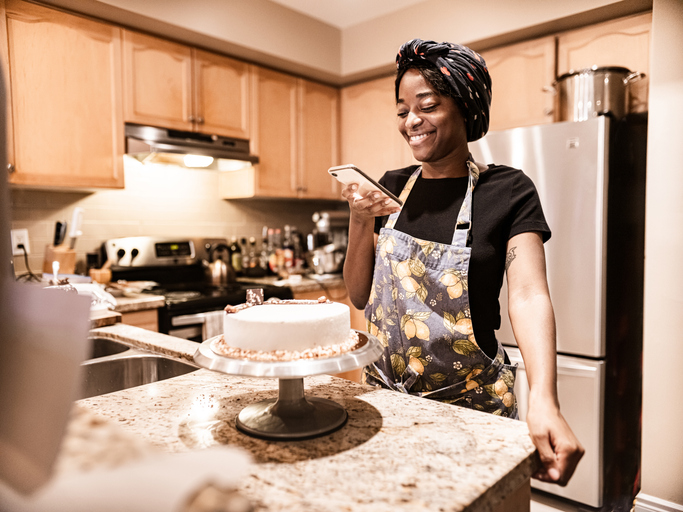 Young woman baking