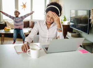 Working from home for a single mother can be stressful