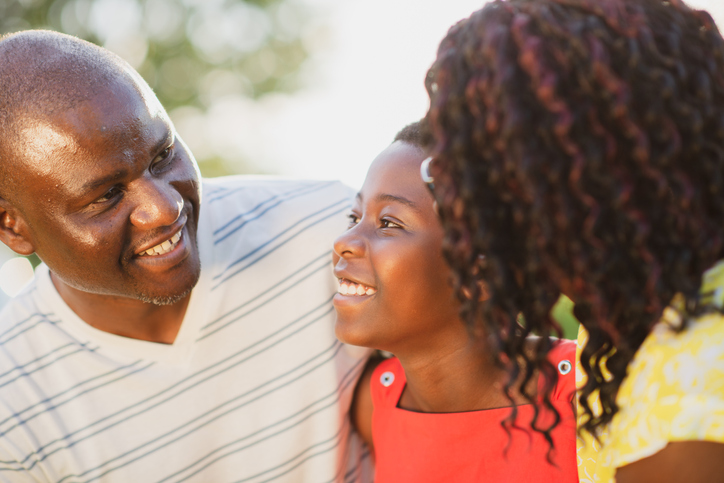 Portrait of a family enjoying the summertime