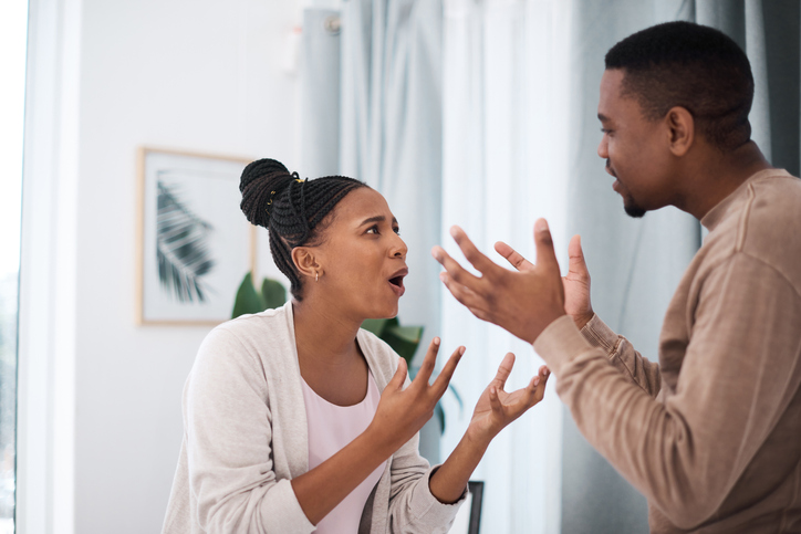 african american couple arguing