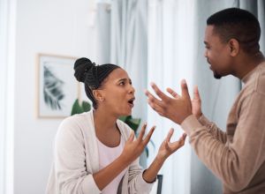 african american couple arguing