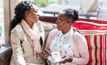 Senior African-American woman with adult daughter