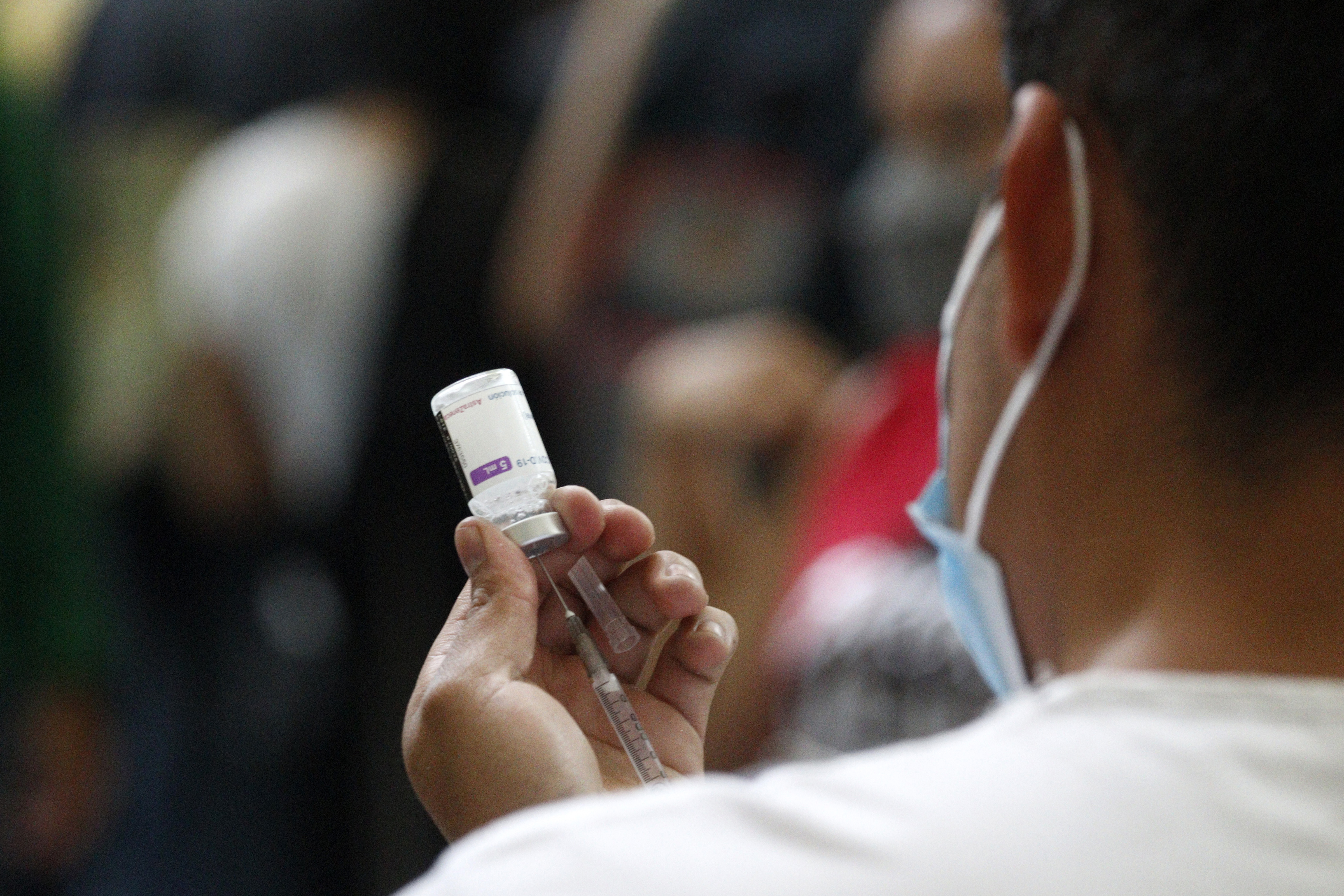 Citizens Receive AstraZeneca Dose In A Vaccination Campaign Against COVID-19