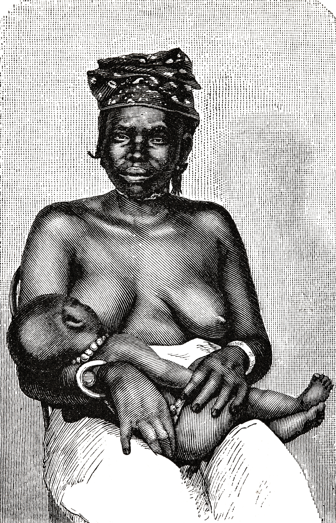 Woman from Bambara breastfeeding her child
