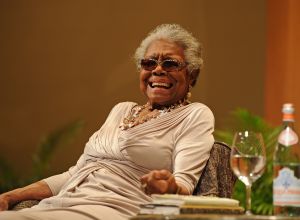 Maya Angelou speaks at Congregation B&apos;nai Israel