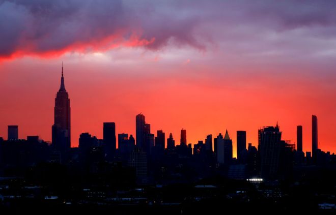 Sunrise Behind ther Empire State Building in New York City