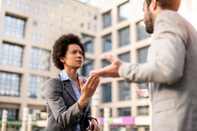 Two business people having an argument.