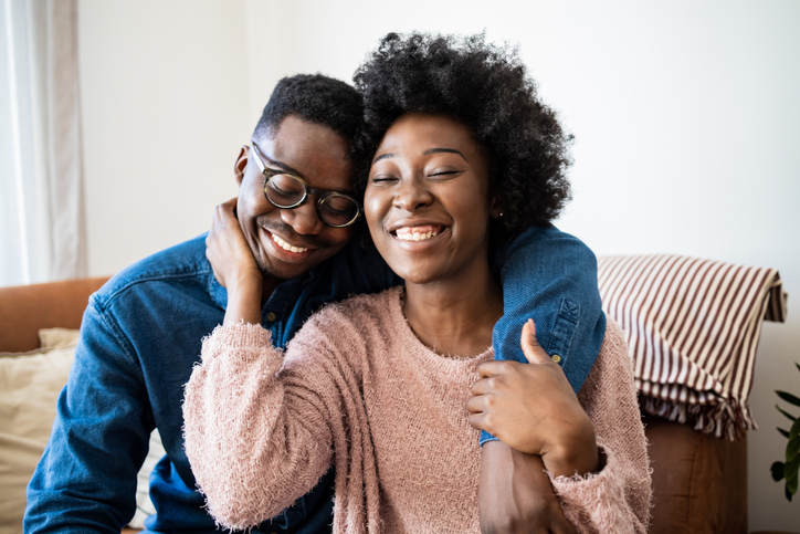 Portrait of young couple in love