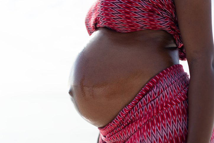 Abdomen of a pregnant African woman