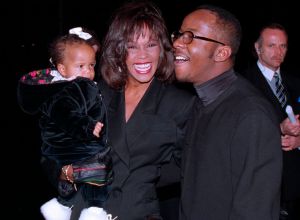 Whitney Houston with daughter, Bobbi Kristina and husband Bobby Brown