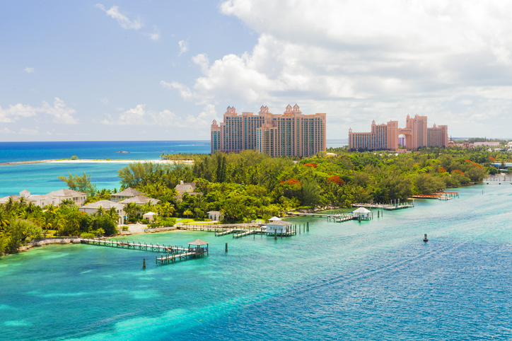 Atlantis Hotel in Nassau tranquil scene in the Bahamas, Caribbean