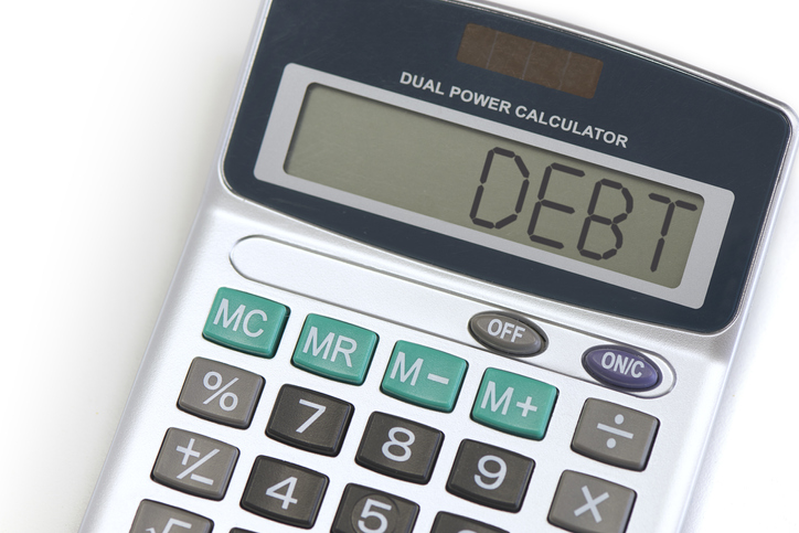Debt on calculator