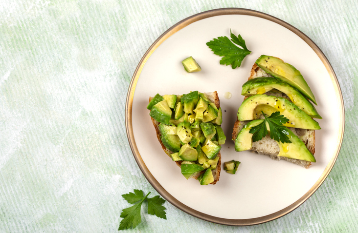 Avocado sandwich. Healthy food, avocado toast for breakfast or lunch.