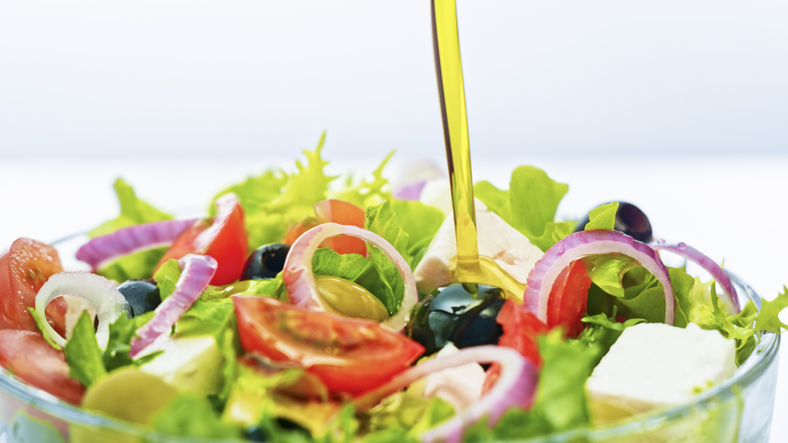 Close-up of healthy colourful salad